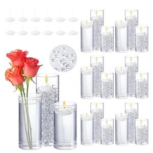Glass Cylinder Vase 4 set